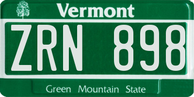 VT license plate ZRN898