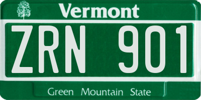 VT license plate ZRN901