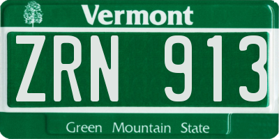 VT license plate ZRN913