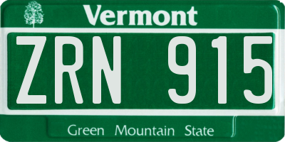 VT license plate ZRN915