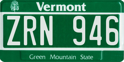 VT license plate ZRN946