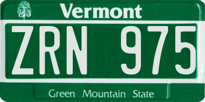 VT license plate ZRN975
