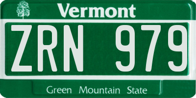 VT license plate ZRN979