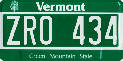 VT license plate ZRO434