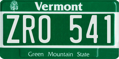 VT license plate ZRO541