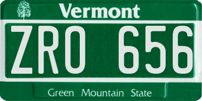 VT license plate ZRO656