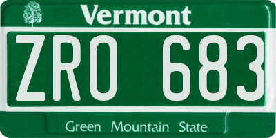 VT license plate ZRO683