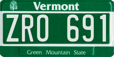 VT license plate ZRO691