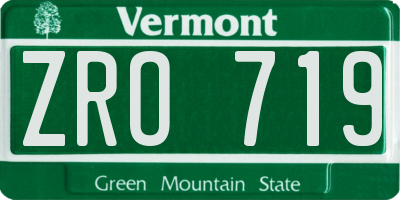 VT license plate ZRO719