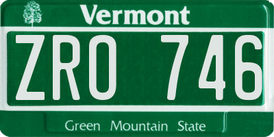 VT license plate ZRO746