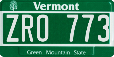 VT license plate ZRO773