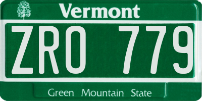 VT license plate ZRO779