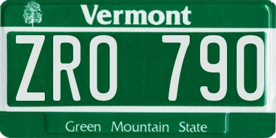 VT license plate ZRO790