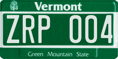 VT license plate ZRP004