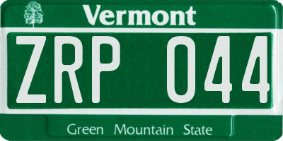 VT license plate ZRP044