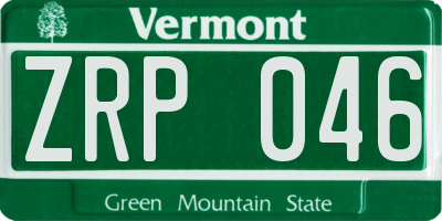 VT license plate ZRP046