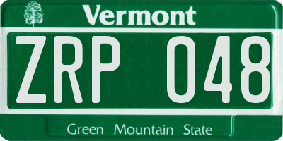 VT license plate ZRP048