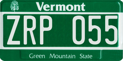 VT license plate ZRP055