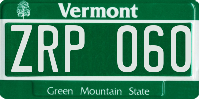 VT license plate ZRP060