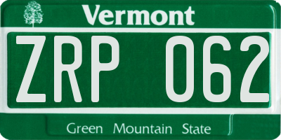 VT license plate ZRP062