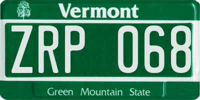 VT license plate ZRP068