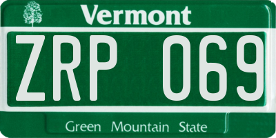 VT license plate ZRP069