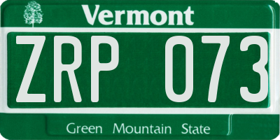 VT license plate ZRP073