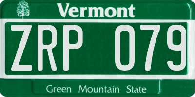 VT license plate ZRP079