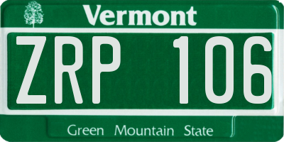 VT license plate ZRP106