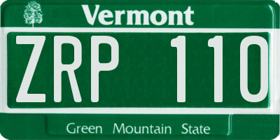 VT license plate ZRP110