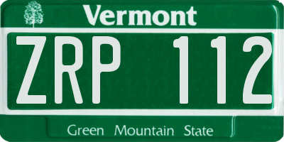 VT license plate ZRP112