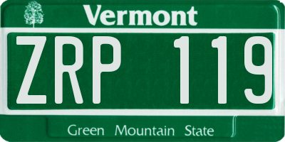 VT license plate ZRP119