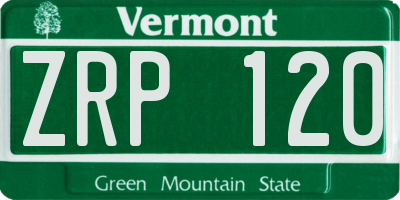 VT license plate ZRP120