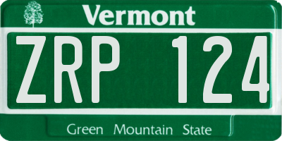 VT license plate ZRP124