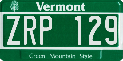 VT license plate ZRP129