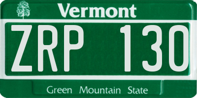 VT license plate ZRP130