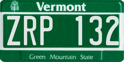 VT license plate ZRP132