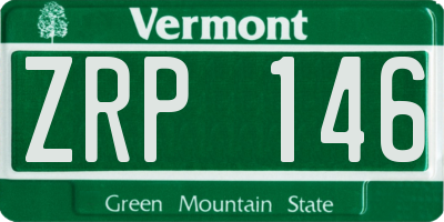 VT license plate ZRP146