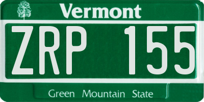 VT license plate ZRP155