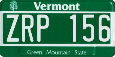 VT license plate ZRP156