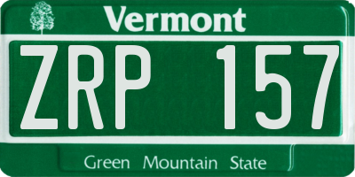 VT license plate ZRP157