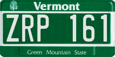 VT license plate ZRP161