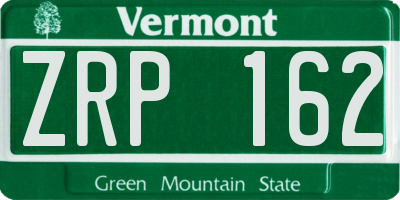 VT license plate ZRP162