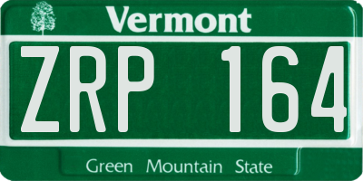 VT license plate ZRP164