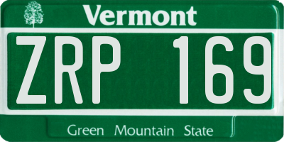 VT license plate ZRP169