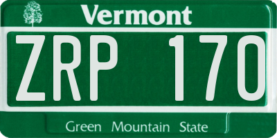 VT license plate ZRP170