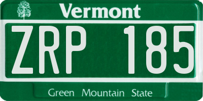 VT license plate ZRP185