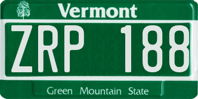 VT license plate ZRP188