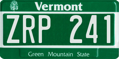 VT license plate ZRP241