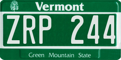 VT license plate ZRP244